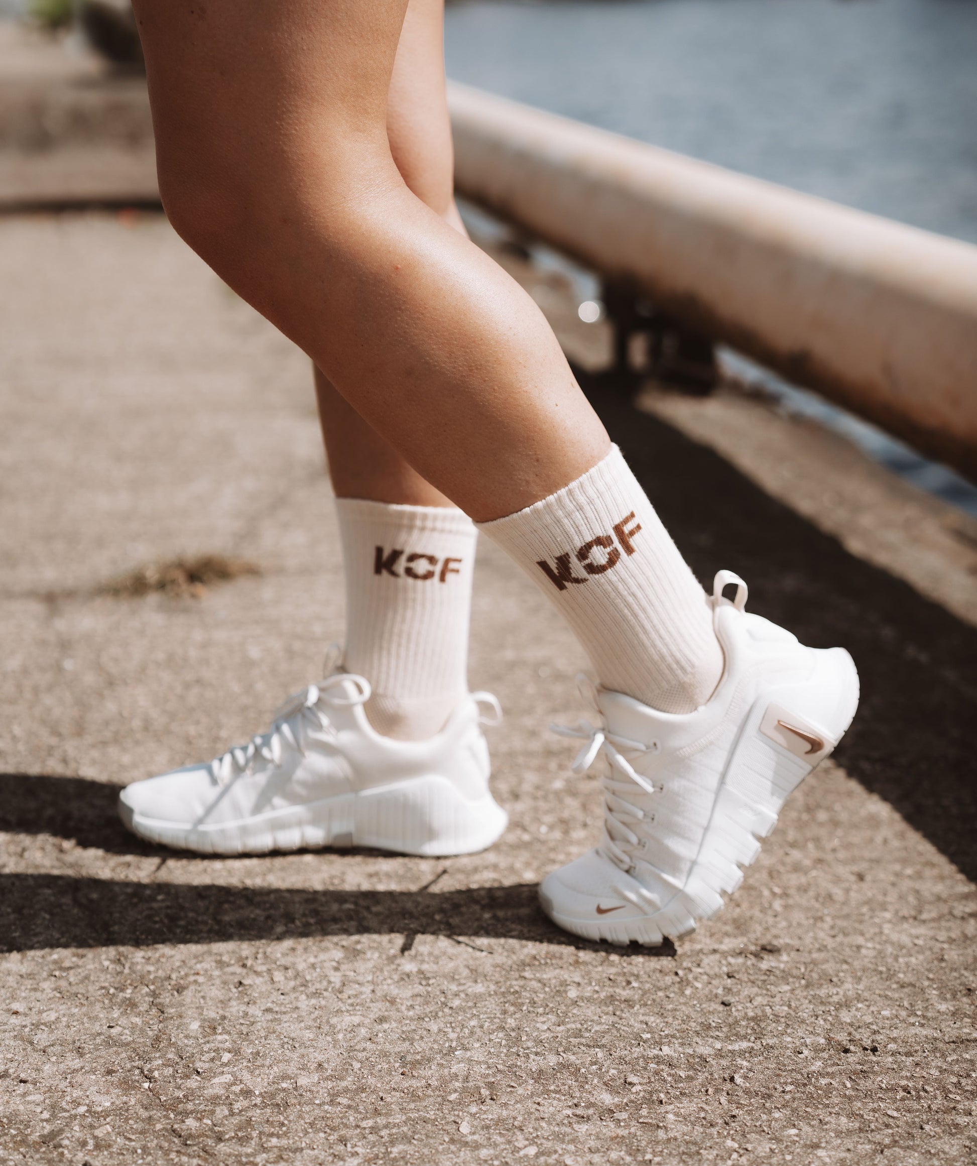KOF Unisex Socks beige with beige title OEKO-TEX®
