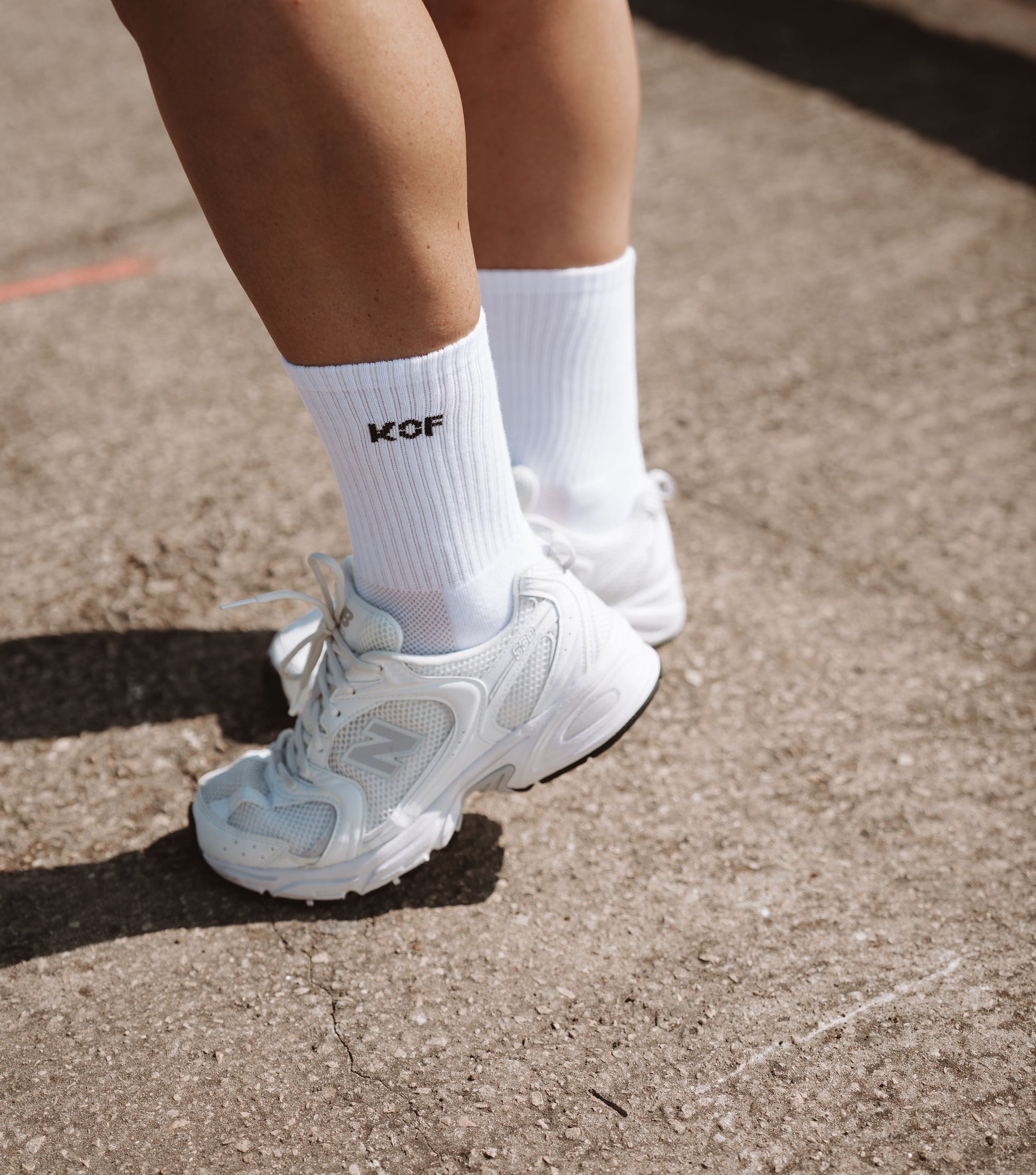 KOF Unisex Socks white with black title OEKO-TEX®