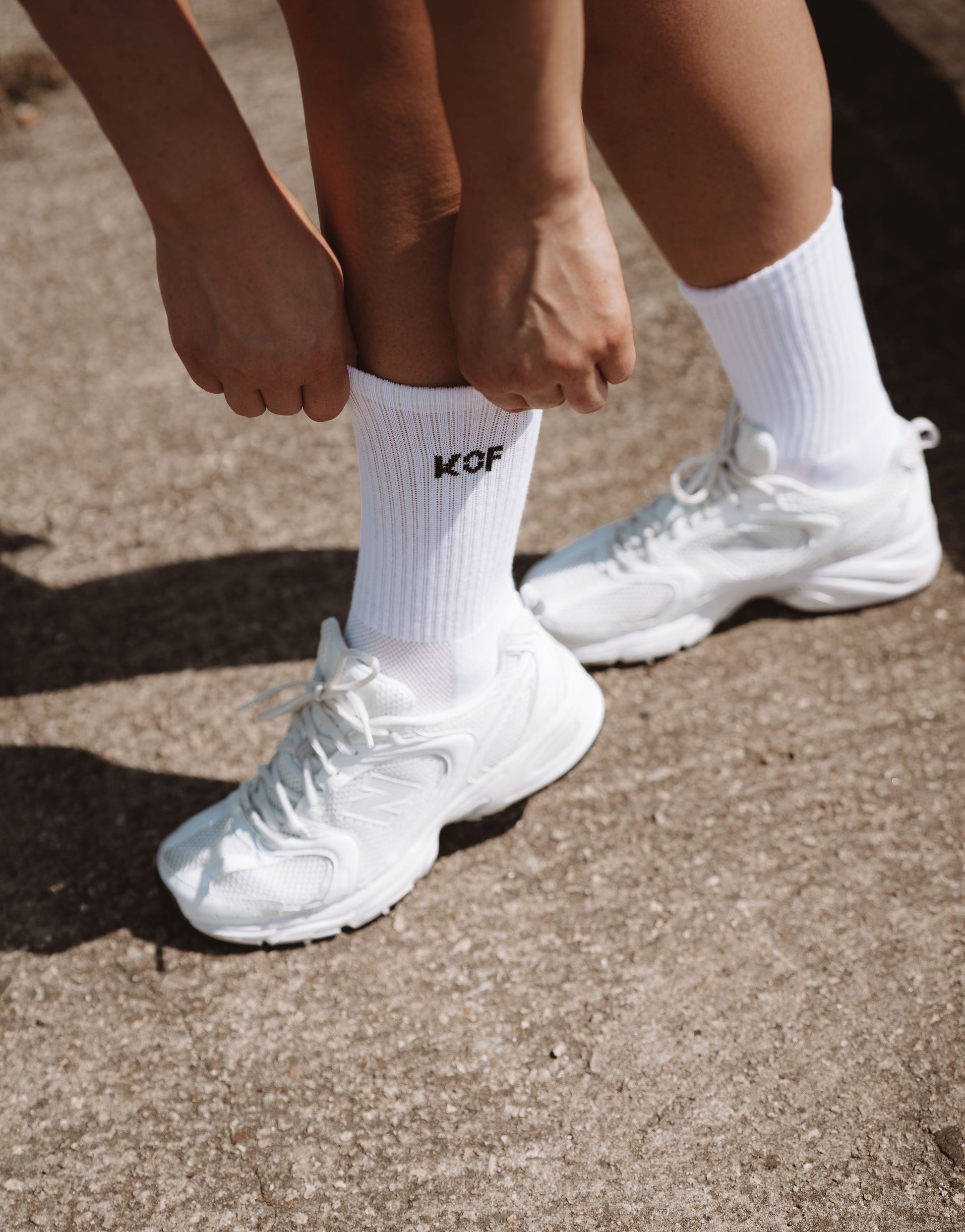 KOF Unisex Socks white with black title OEKO-TEX®