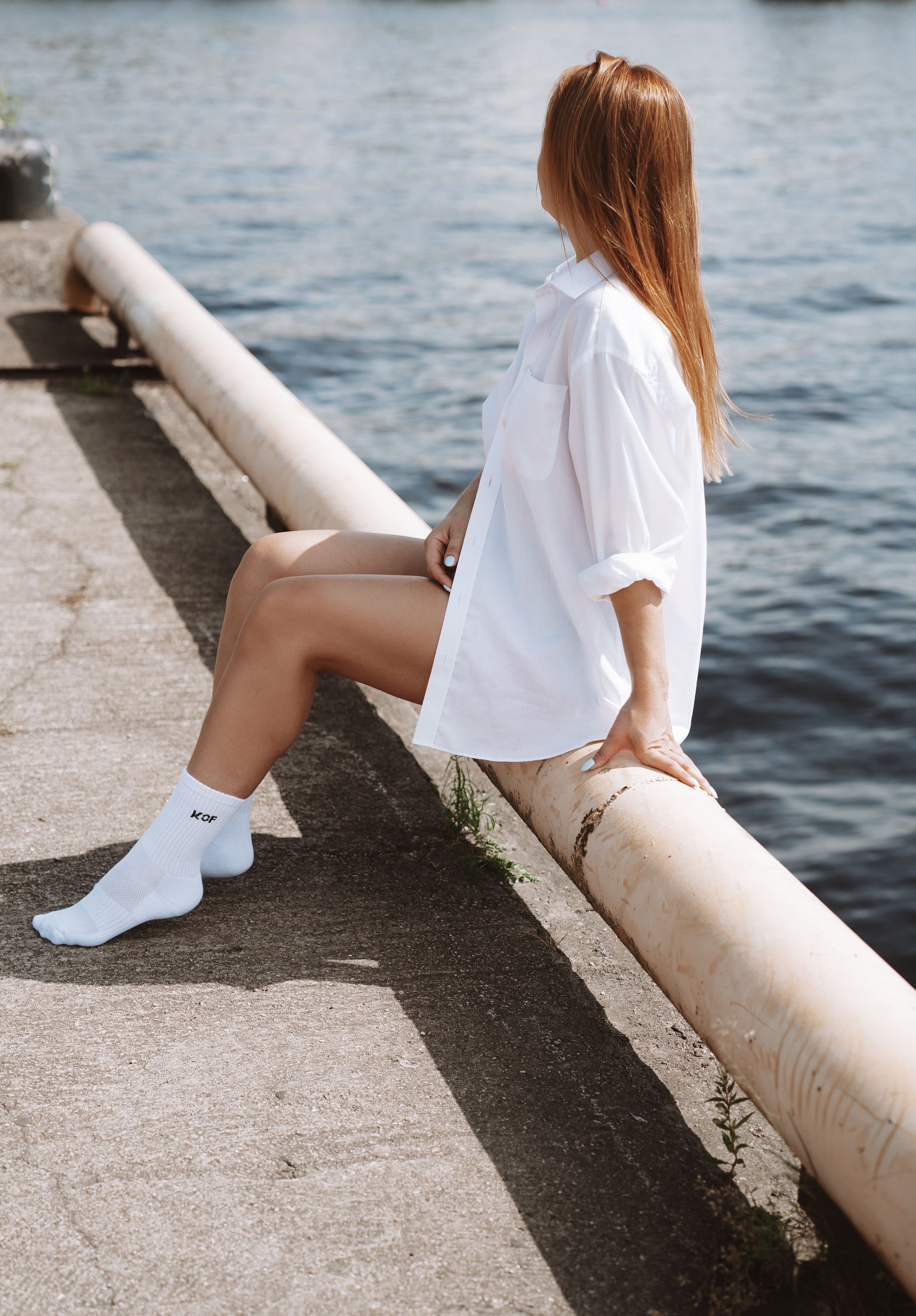 KOF Unisex Socks white with black title OEKO-TEX®