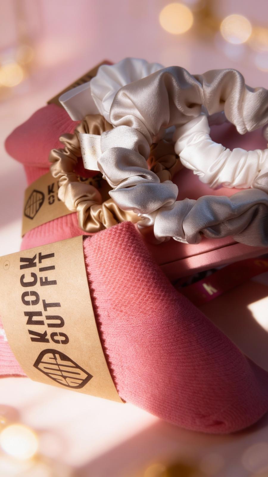 KOF socks paired with the Lace On Me Lingerie satin hair band