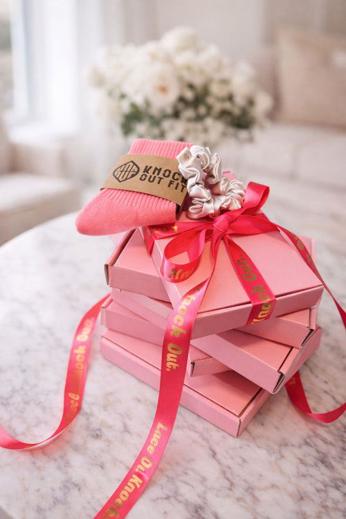 KOF socks paired with the Lace On Me Lingerie satin hair band