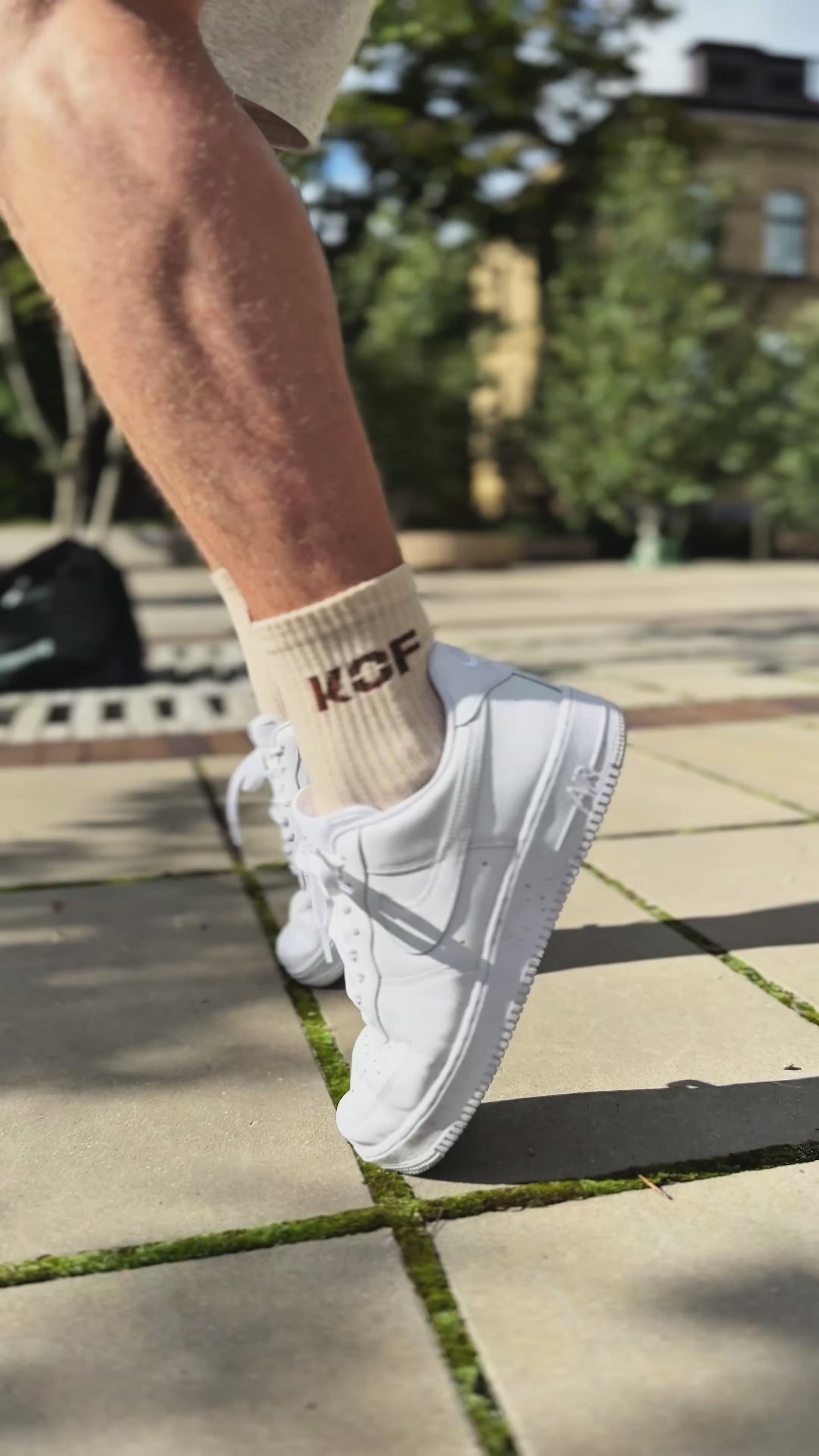 KOF Unisex Socks beige with beige title OEKO-TEX®